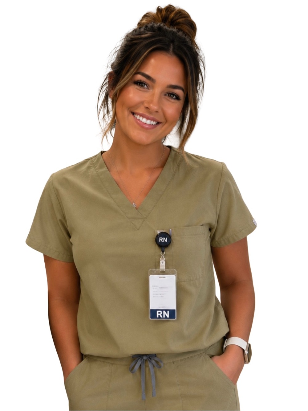 Figs Women's Catarina One-Pocket Scrub Top limited-edition Martini Olive small
